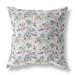 HomeRoots 414449 18 in. Light Green & Gray Roses Indoor & Outdoor Throw Pillow