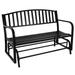 Sunnydaze 50 Black Steel Outdoor Patio Glider Bench