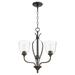 Irvine Reach 3 Light Chandelier in Bailey Street Home Home Collection Style 20 inches Wide By 21 inches High-Oiled Bronze Finish-Clear Glass Color