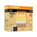 SYLVANIA LED Vintage Light Bulb B10 4W Dimmable 2175K Amber Glow 4 Pack