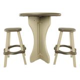 Leisure Accents Resin Pub Set Deck Patio 30 Round Table and 2 Barstools Portobello