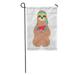 LADDKE Cute Baby Sloth Eating Watermelon Hipster Wearing Glasses Garden Flag Decorative Flag House Banner 12x18 inch