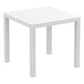 31.5 White Square Outdoor Patio Dining Table