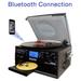 Boytone BT-22B Bluetooth Record Player Turntable AM/FM Radio Cassette CD Player 2 built in speaker