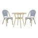 Furniture of America Devey Metal Patio 3-Piece 32 Table and Chair Set in Navy