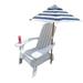 Docooler Outdoor or indoor Wood Adirondack chair with an hole to hold umbrella on the arm white