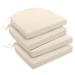 Unikome Outdoor Cushions 4-Piece Solid Waterproof Outdoor Patio Seat Cushion 17-Inch x 16-Inch Rounded Square Beige