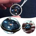 Glass Pendant Necklace Universe Space Choker Necklace Durable Double-Sided Glass Universe Necklace