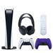 Sony Playstation 5 Digital Version (Sony PS5 Digital) with Extra Galactic Purple Controller Black PULSE 3D Headset and Media Remote Bundle
