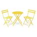 Emilie 3 Piece Compact Size Portable Furniture Set â€“ 2 Beautiful Sitting Chair With a Sturdy Round Tea Table - Yellow