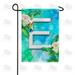 America Forever Summer Flowers Birds Monogram Garden Flag Letter E 12.5 x 18 inches Hummingbird Calla Lily Spring Floral Double Sided Vertical Outdoor Yard Lawn Decorative White Floral Garden Flag