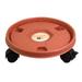 Yesbay Pot Wheels Decorative High Loading Capacity Plastic Plant Pot Mover for Garden Brick Red