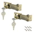3-inch Keyed Hasp Locks Zinc Alloy Twist Knob Keyed Locking Hasp w Screws for Door Keyed Alike Bronze Tone 2Pcs