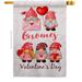 Breeze Decor Valentines Gnome Greeters Springtime Double-Sided Garden Decorative House Flag Multi Color