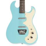 Silvertone Classic 1449-DBL Solid-Body Electric Guitar Daphne Light Blue