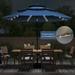 Autlaycil 10Ft 3 Tiers Patio Umbrellas Solar 40 LED Lighted Umbrella with 8 Ribs Patio Table Umbrella Blue