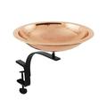 Achla BBHC-01T-RM Hammered Copper Birdbath with Rail Mount Bracket Natural Patina