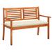 Carevas 2-Seater Patio Bench with Cushion 47.2 Solid Eucalyptus Wood