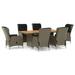 Andoer 7 Piece Outdoor Dining Set with Cushions Poly Rattan Brown