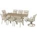 Hanover Traditions 9-Piece Aluminum Outdoor Dining Set Beige