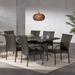 Amelia 7 Piece Outdoor Rectangular Wicker Dining Set Multibrown