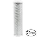 20-Pack Replacement for GE GXWH20S Activated Carbon Block Filter - Universal 10 inch Filter for GE SINGLE SUMP WHOLE HOME FILTRATION SYSTEM - Denali Pure Brand