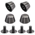 12x7mm Flat Hollow Rivet Studs Zinc Alloy Electroplating Dark Gray 4 Pack