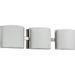 Arch LED Collection Three-Light Brushed Nickel Etched Glass Modern Bath Vanity Light