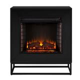 Southern Enterprises 36.5 Black Contemporary Rectangular Electric Fireplace