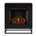 Southern Enterprises 36.5 Black Contemporary Rectangular Electric Fireplace