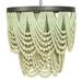 Creative Co-Op Metal Chandelier with Draped Wood Beads