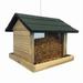 Wood Log Cabin Bird Feeder