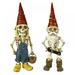 Skeleton Garden Gnomes Couple Statues Funny Garden Gnomes Figurines Resin Ornaments Halloween Decorations for Day of The Dead Outdoor Patio Yard Lawn Porch Decor