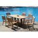 Teak Dining Set:6 Seater 7 Pc - 69 Warwick Dining Rectangle Table and 6 Stacking Arbor Arm Chairs Outdoor Patio Grade-A Teak Wood WholesaleTeak #WMDSAB8