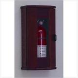 Wooden Mallet 5 lbs Fire Extinguisher Cabinet in Mahogany