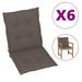 Festnight Garden Chair Cushions 6 pcs Taupe 39.4 x19.7 x1.2