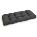 Blazing Needles 42 x 19 in. U-Shaped Solid Spun Polyester Tufted Settee & Bench Cushion Cool Gray