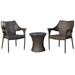 Noble House Mirage 3 Piece Outdoor Wicker Conversation Set in Brown