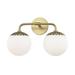 -Two Light Bath Bracket in Style-15 inches Wide By 10.5 inches High-Aged Brass Finish Bailey Street Home 735-Bel-2941786
