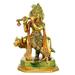 StonKraft - Krishna Krishan Kanha with Kamdhenu Cow - Murti Idol Statue Sculpture | Pooja Idols - Home Decor | Brass - 8 Inches - Multicolor