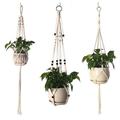 Plant Hanger Indoor Hanging Planters Handmade Hanging Plant Holder Baskets Stand Flower Pot Holder with Wood Bead for Indoor Outdoor Home Decor 3 Pack