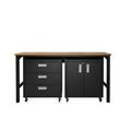 3-Piece Fortress Mobile Space-Saving Steel Garage Cabinet and Worktable 3.0 y