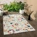 LR Home Vlora Iris Floral Traditional Indoor/Outdoor Performance Area Rug Beige/Multicolored 7 9 x 9 9