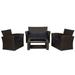 Wynston 4-Piece Outdoor Patio Conversation Set with Cushions Chocolate/Navy Blue