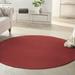 Noursion Essentials Solid Contemporary Brick Red 6 x Round Area Rug (6 Round)