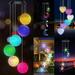 Luxtrada Solar Wind Chime Color Changing Solar Mobile Light Crystal Ball LED Wind Chime Solar Powered Wind Mobile Waterproof Outdoor Decor Romantic Wind Bell Light