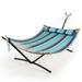 Costway Hammock Chair with Stand Heavy Duty Portable Carrying Bag Cushion Pillow Blue