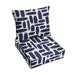 Sorra Home 23.5 x 23 Blue Graphic Square Cushion Set Outdoor Seating Cushions (2 Pieces)