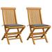 vidaXL Patio Chairs Outdoor Bistro Folding Chair with Cushions Solid Wood Teak