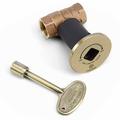 HPC Fire 1/2in. Straight Gas Fire Pit Valve Kit Antique Brass Flange/Key